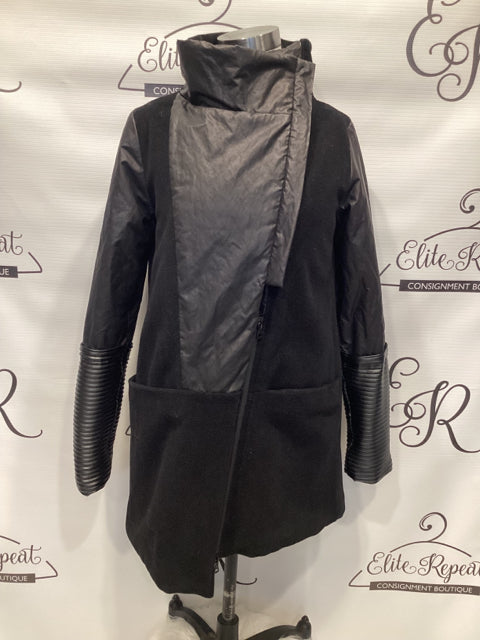 Art Point Sz S Fleece And Faux Leather Coat