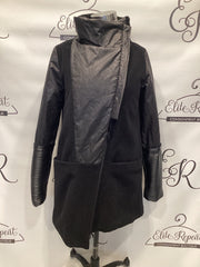 Art Point Sz S Fleece And Faux Leather Coat
