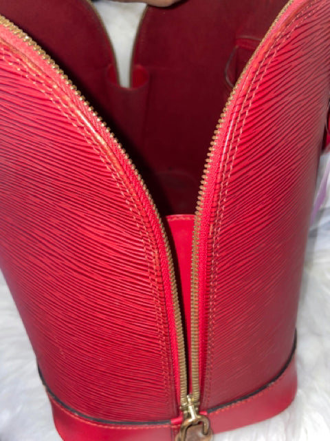 Louis Vuitton Red Epi Alma Hand Bag Satchel