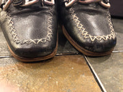 Prada Leather Box Toe Flat Sz 38 Shoe