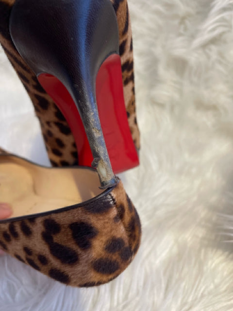 Christian Louboutin Turbella 120 Nappa Peep Toe Sz 40 Shoe