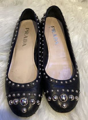 Prada Sz 39 Stud Ballet Flats