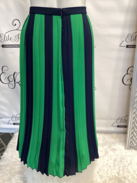 J Crew Sz 2 Green & Navy Striped Skirt