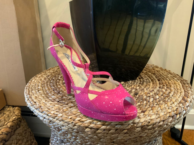 Oscar De La Renta Splatter Peep Toe Sz 38 Shoe
