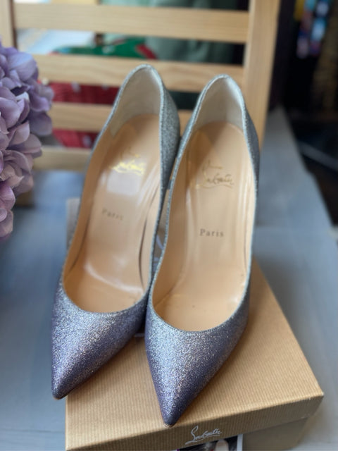 Christian Louboutin Pigalle Follies 100 Glitter Mini Degrade Sz 40 Shoe