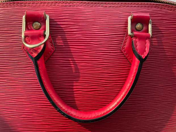 Louis Vuitton Red Epi Alma Hand Bag Satchel