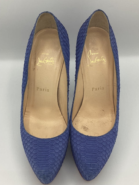 Christian Louboutin Sz 37 Python Platform Heel Shoe Pump
