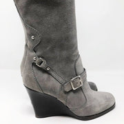 Dolce & Gabbana Sz 38 Suede Wedge  Boots  New In Box
