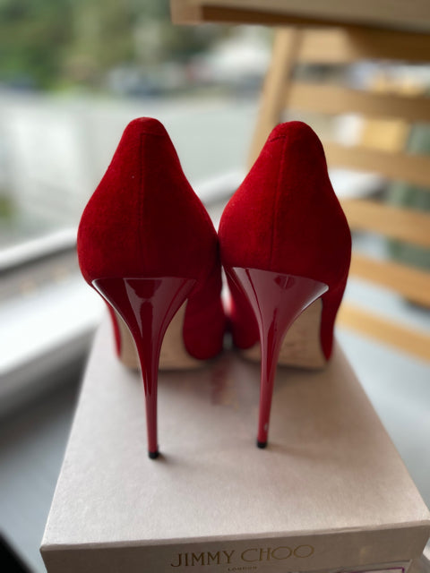 Jimmy Choo Anouk Sue Suede Pump Sz 40 Shoe