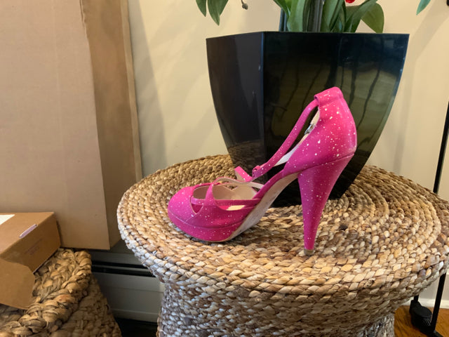 Oscar De La Renta Splatter Peep Toe Sz 38 Shoe