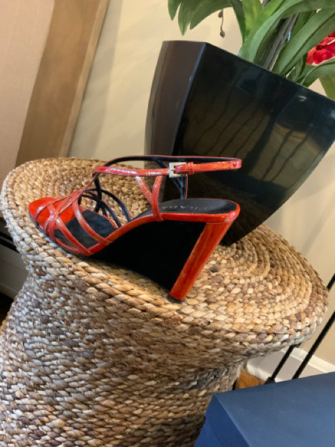 Prada As Is Calzarrare Donna Strappy Wedge Sz 8 Shoe