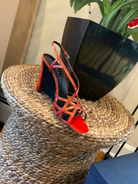 Prada As Is Calzarrare Donna Strappy Wedge Sz 8 Shoe