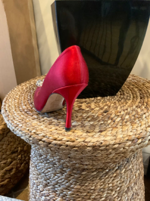 Jimmy Choo Satin Pump With Pearls Sz 38.5 Shoe