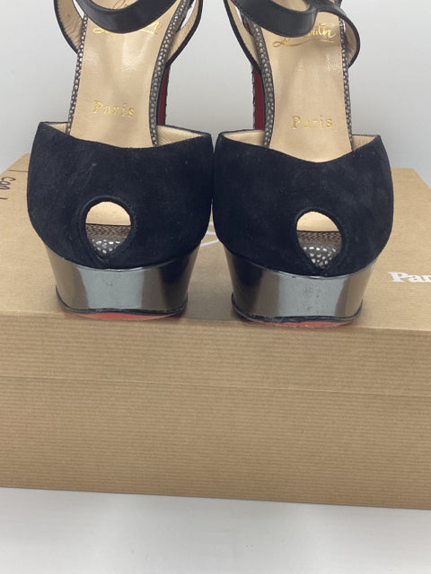 Christian Louboutin Sz 36 Peep Toe Heel Platform Shoe