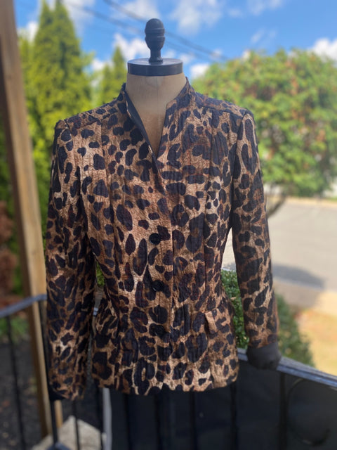 Lafayette 148 New York Leopard Print Sz 10 Blazer