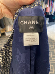Chanel Jacket Navy Tweed Sz 40 Jacket