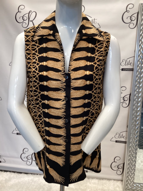 Emanuel Ungaro Tassel Print Sz 4 Blouse