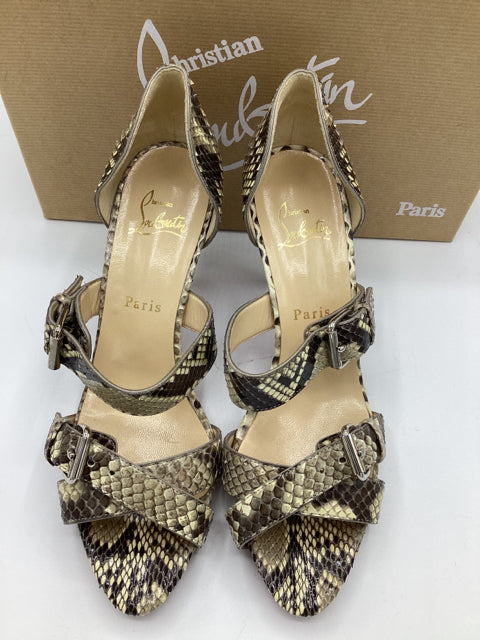 Christian Louboutin Sz 39 Atalanta 85 Python Lucido Shoe