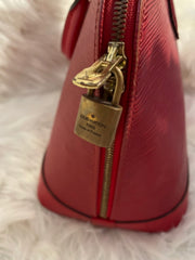 Louis Vuitton Red Epi Alma Hand Bag Satchel