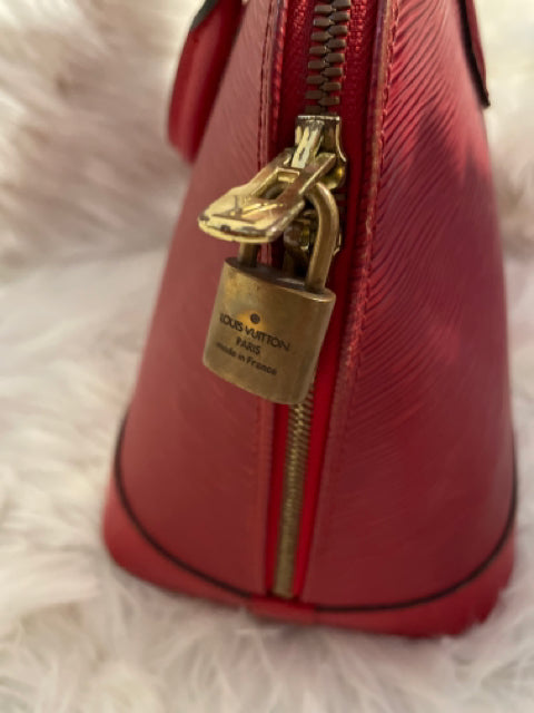 Louis Vuitton Red Epi Alma Hand Bag Satchel