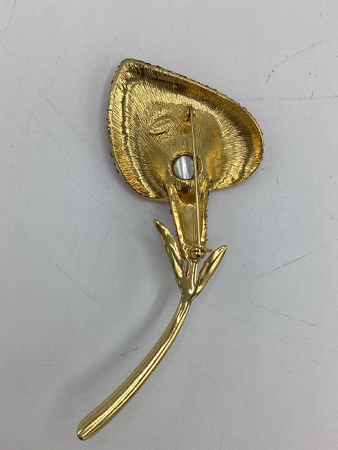 Kenneth Jay Lane Crystal Calla Lilly Brooch