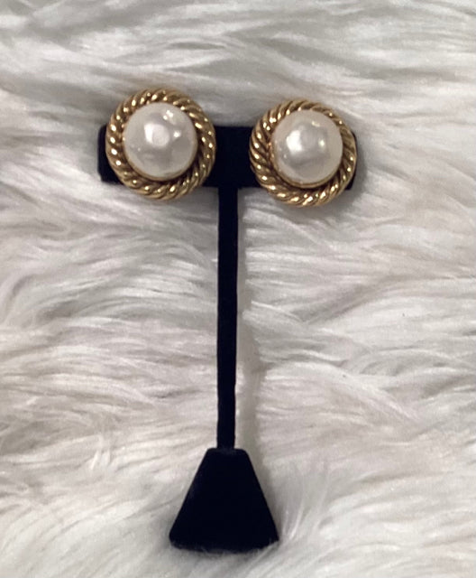 Chanel Pearl Clip On Earrings