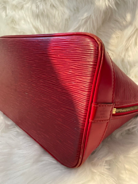Louis Vuitton Red Epi Alma Hand Bag Satchel