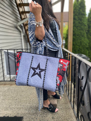 Neoprene Red Camo w Star Tote
