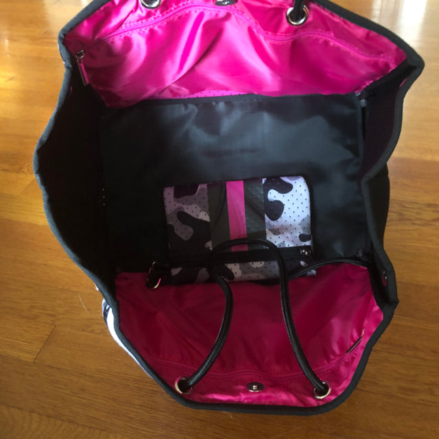 Neoprene Gray Camo w Pink Neon Stripe Tote