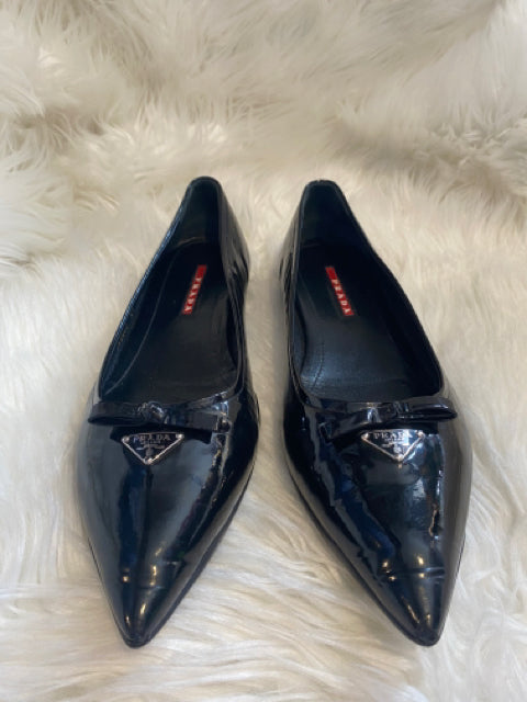 Prada Pointed Toe Patent Leather Flats Sz. 39 Shoe