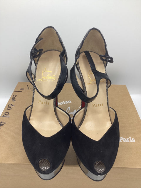 Christian Louboutin Sz 36 Peep Toe Heel Platform Shoe