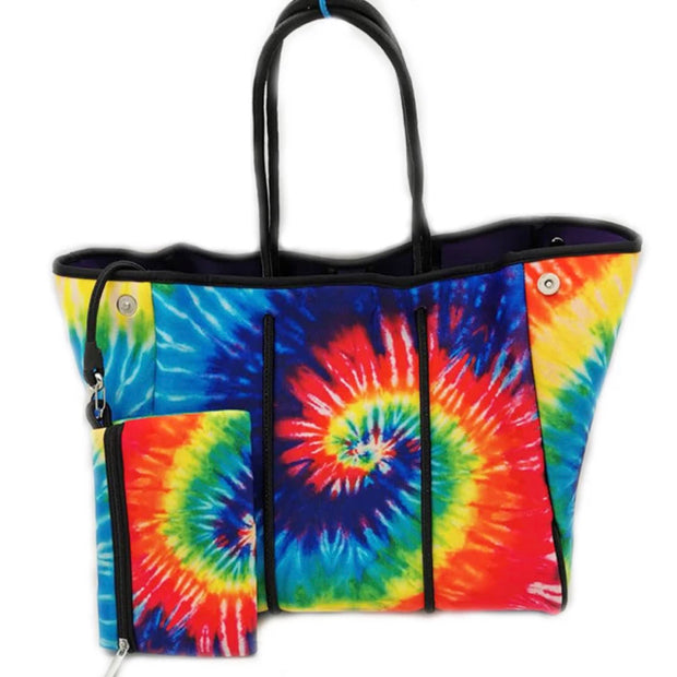 Neoprene Multi Color Tie Dye Tote