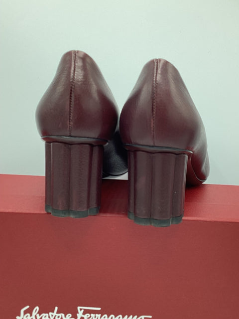Salvatore Ferragamo Sz 6.5 Borde Calf Shoe Pump