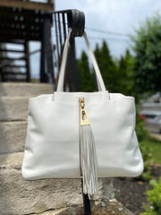 Brian Atwood Leather Jesse Tassel Handbag