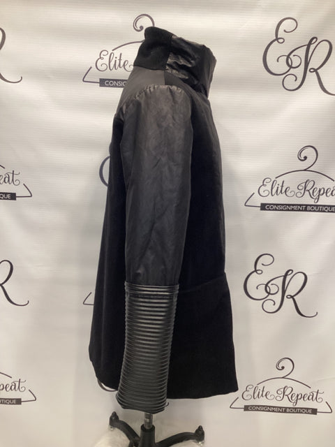 Art Point Sz S Fleece And Faux Leather Coat