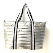 SIlver Puffer Tote 3 pc Set