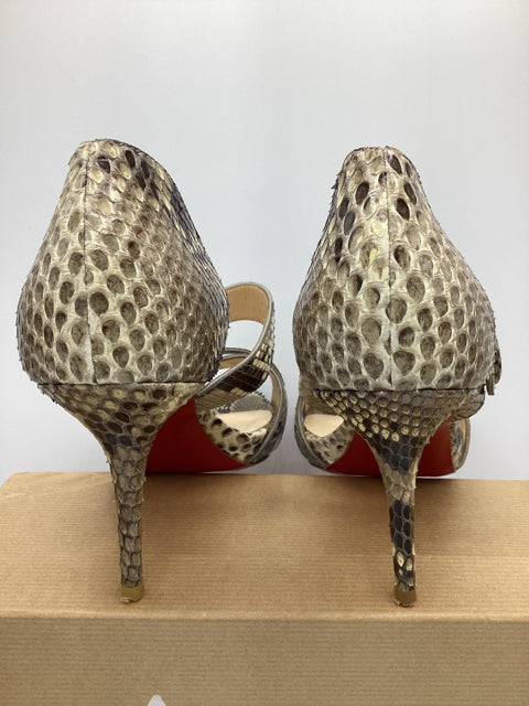 Christian Louboutin Sz 39 Atalanta 85 Python Lucido Shoe