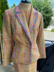 Pilar Rossi Boucle Two Piece Sz 8 Skirt Suit