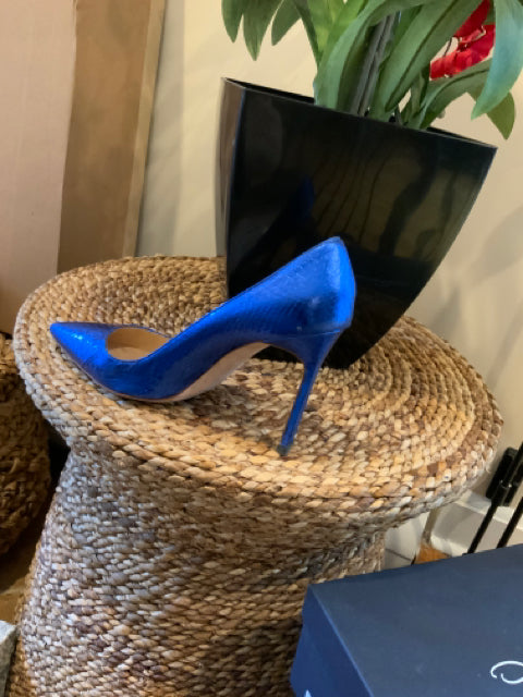 Manolo Blahnik As Is Bibi Snake Pump Sz 38.5 Shoe