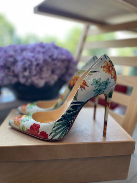 Christian Louboutin Pigalle Follies 100 Calf Hawaii Sz 40