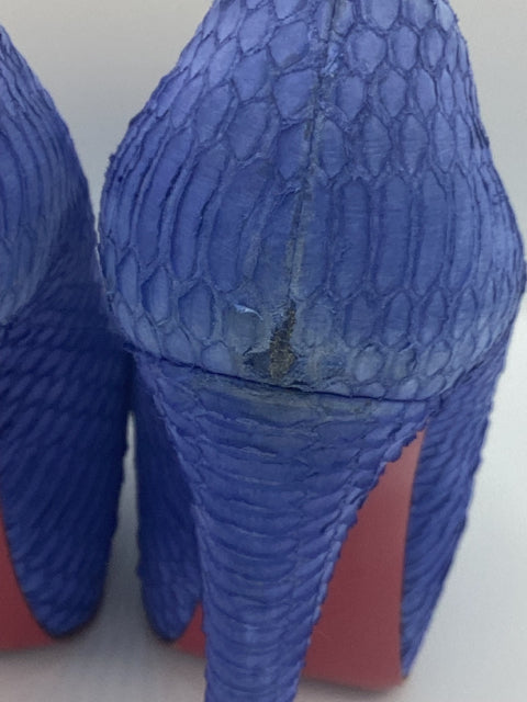Christian Louboutin Sz 37 Python Platform Heel Shoe Pump