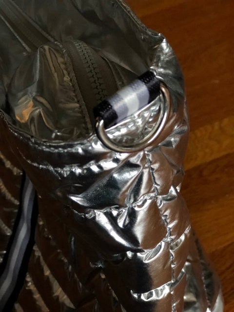 SIlver Puffer Tote 3 pc Set