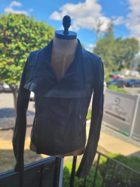June Asymetrical Zip up Sz M Leather Jacket