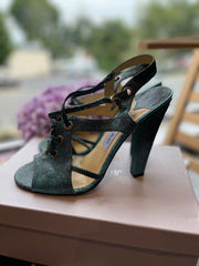 Jimmy Choo Lizard Open Toe Sz 39.5 Shoe