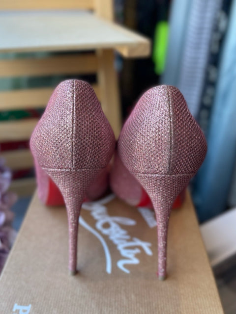 Christian Louboutin Pigalle Follies Glitter High Heel Sz 40 Shoe