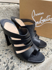 Christian Louboutin Sababa Lucido Heel Size 40.5 Slide Mule Sandal Shoe