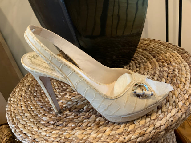 Dior Cannage Charm Peep Toe Sz. 38 Shoe