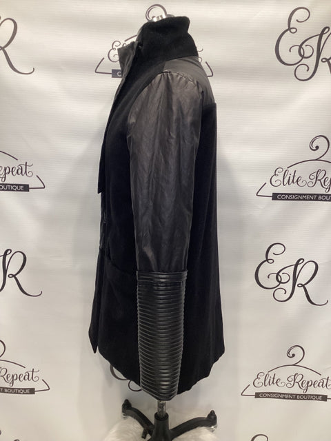 Art Point Sz S Fleece And Faux Leather Coat