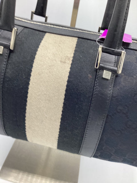 Gucci Guccissima Canvas Boston Stripe Handbag