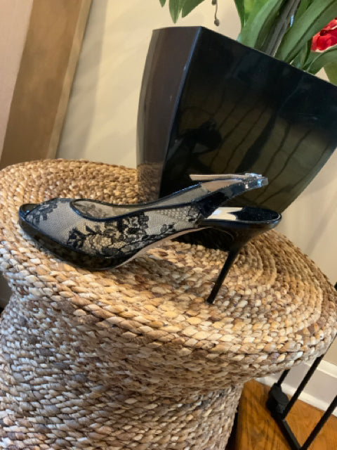 Jimmy Choo As Is Nova Black Lace Sz 38 Shoe